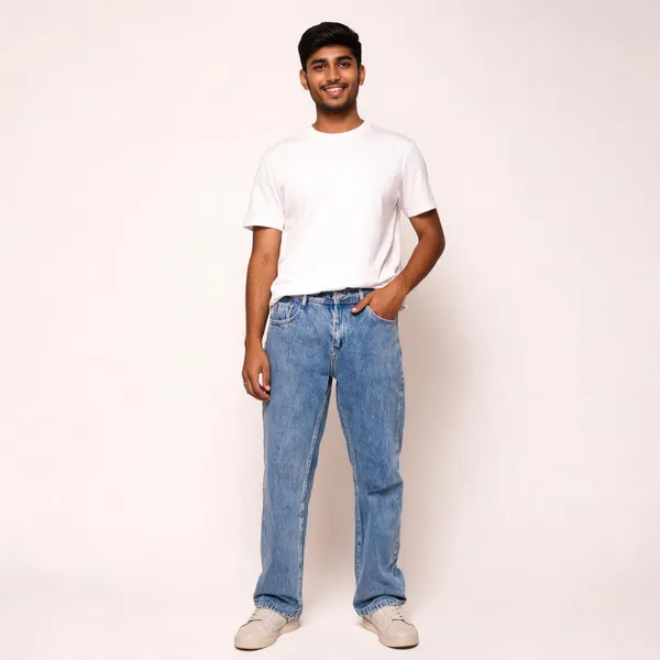 Blue_3/1_Cotton_Non_Stretchable_Straight_Fit_Jeans_For_Men