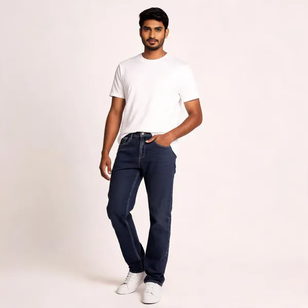 Blue_3/1_Cotton_Non_Stretchable_Straight_Fit_Jeans_For_Men