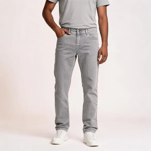 Grey_3/1_Cotton_Non_Stretchable_Straight_Fit_Jeans_For_Men