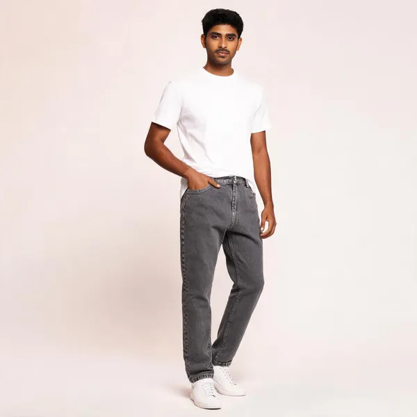 Grey_3/1_Cotton_Non_Stretchable_Straight_Fit_Jeans_For_Men