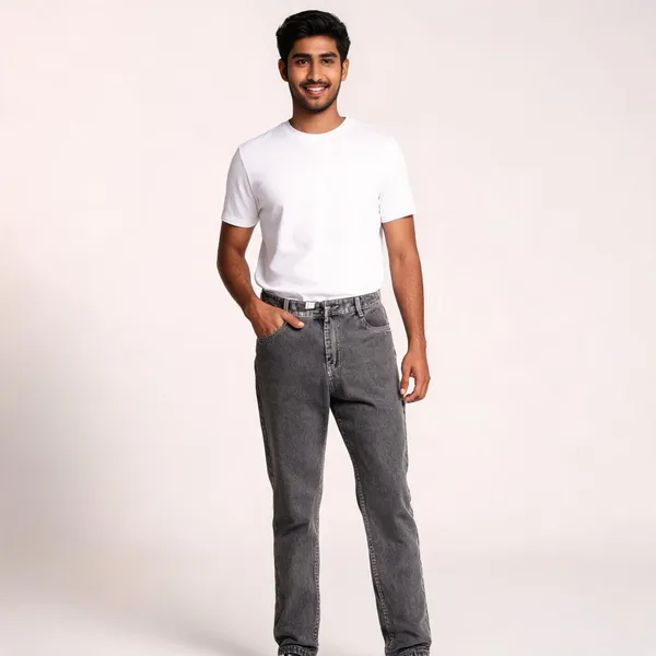 Grey_3/1_Cotton_Non_Stretchable_Straight_Fit_Jeans_For_Men