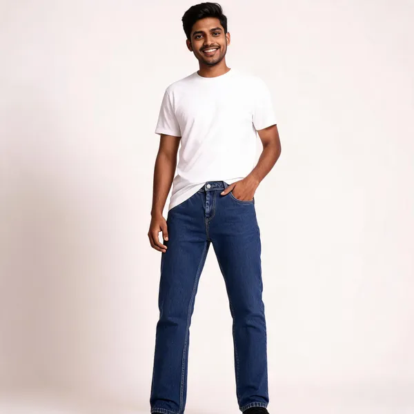 Blue_3/1_Cotton_Non_Stretchable_Straight_Fit_Jeans_For_Men