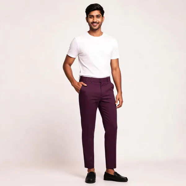 Maroon_Barbie_Fabric_Slim_Fit_Trousers_For_Men