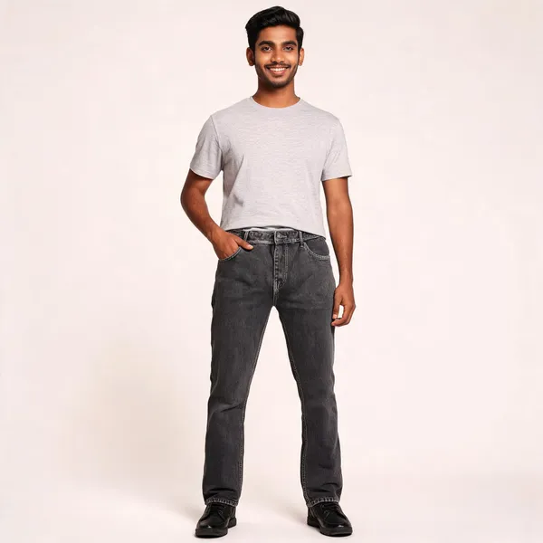 Grey_3/1_Cotton_Non_Stretchable_Straight_Fit_Jeans_For_Men