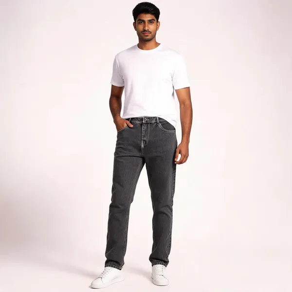 Grey_3/1_Cotton_Non_Stretchable_Straight_Fit_Jeans_For_Men