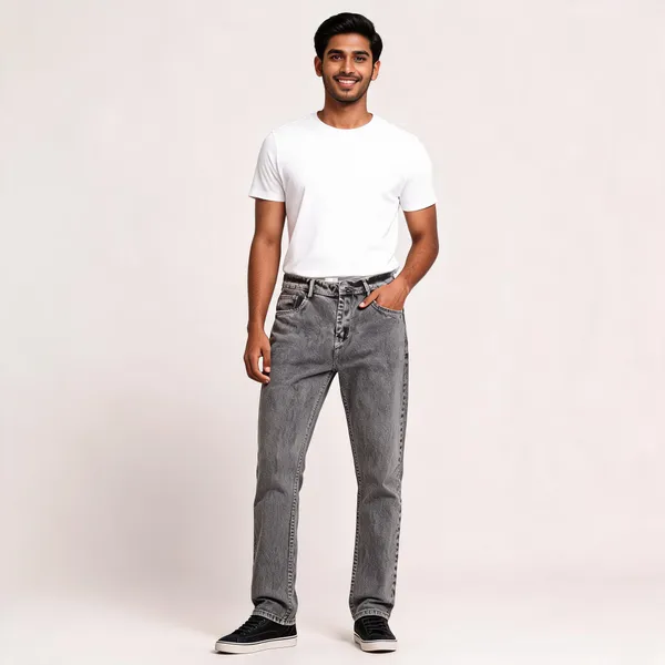 Grey_3/1_Cotton_Non_Stretchable_Straight_Fit_Jeans_For_Men