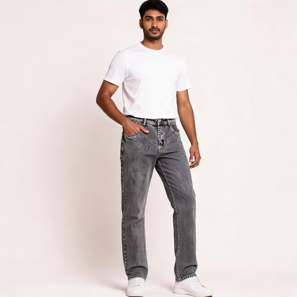 Grey_3/1_Cotton_Non_Stretchable_Straight_Fit_Jeans_For_Men