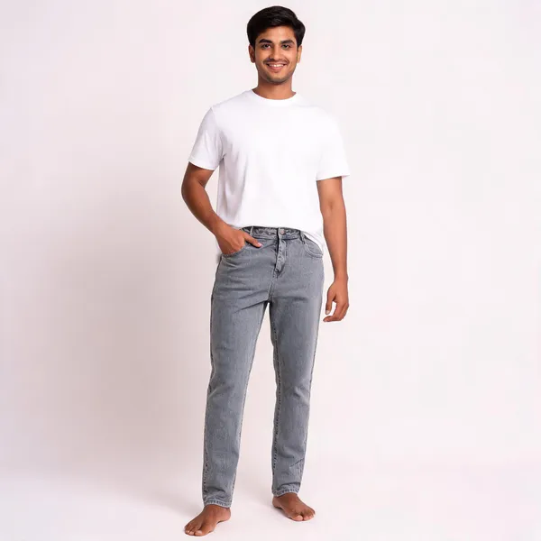 Grey_3/1_Cotton_Non_Stretchable_Slim_Fit_Jeans_For_Men