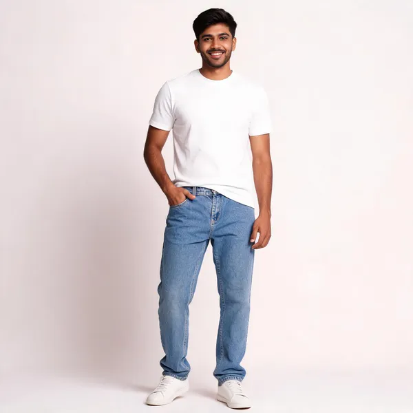 Blue_3/1_Cotton_Non_Stretchable_Straight_Fit_Jeans_For_Men