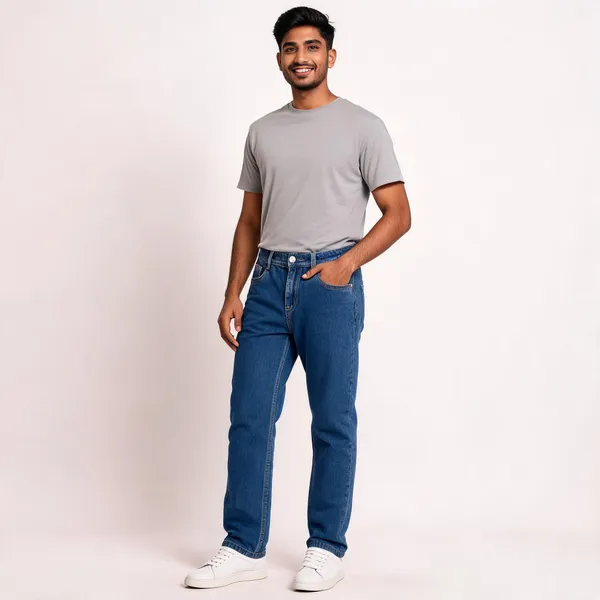 Blue_3/1_Cotton_Non_Stretchable_Straight_Fit_Jeans_For_Men