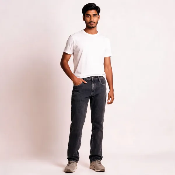 Charcoal_3/1_Cotton_Non_Stretchable_Straight_Fit_Jeans_For_Men