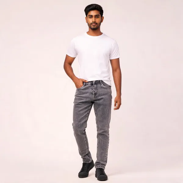 Grey_3/1_Cotton_Non_Stretchable_Slim_Fit_Jeans_For_Men