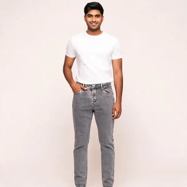 Grey_3/1_Cotton_Non_Stretchable_Slim_Fit_Jeans_For_Men