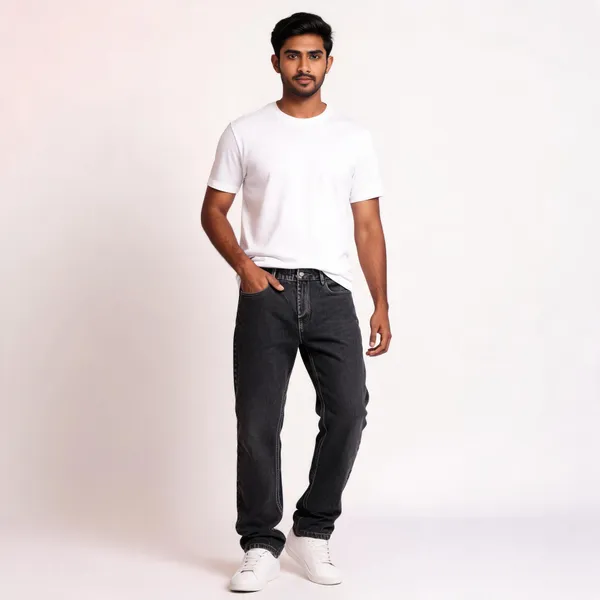Charcoal_3/1_Cotton_Non_Stretchable_Straight_Fit_Jeans_For_Men