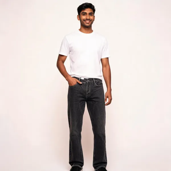 Charcoal_3/1_Cotton_Non_Stretchable_Straight_Fit_Jeans_For_Men