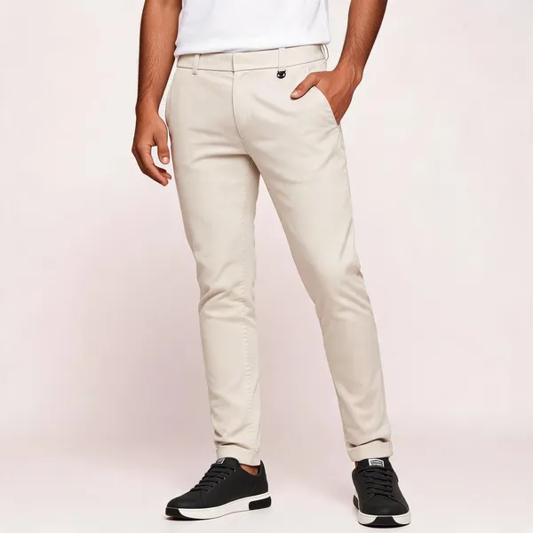 Cream_Barbie_Fabric_Slim_Fit_Trousers_For_Men