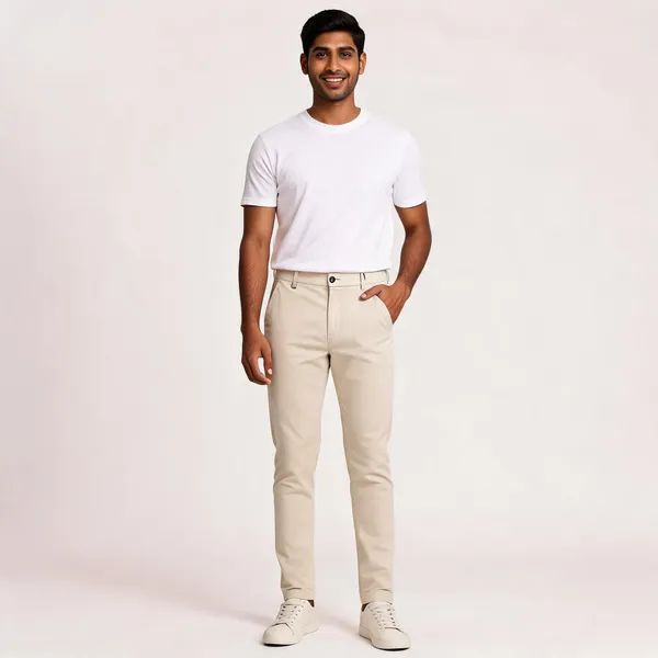 Cream_Barbie_Fabric_Slim_Fit_Trousers_For_Men