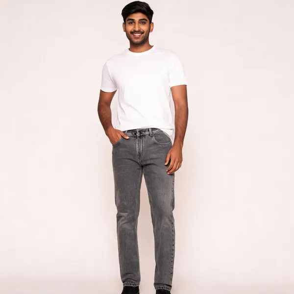 Grey_3/1_Cotton_Non_Stretchable_Straight_Fit_Jeans_For_Men