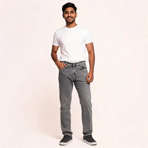 Grey_3/1_Cotton_Non_Stretchable_Straight_Fit_Jeans_For_Men