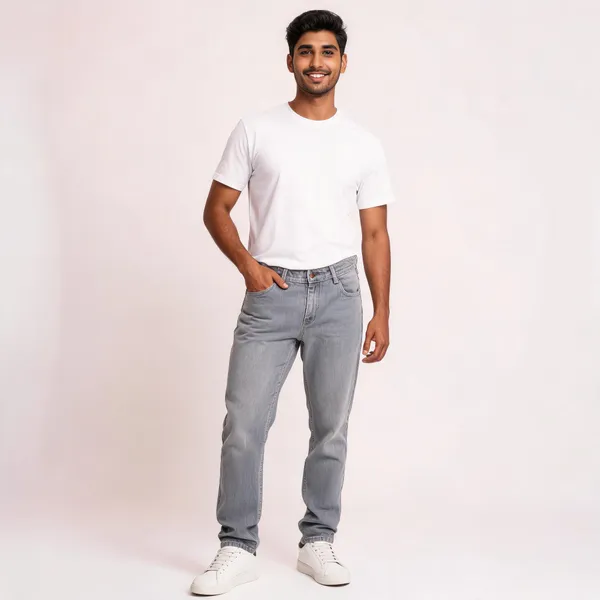 Grey_3/1_Cotton_Non_Stretchable_Straight_Fit_Jeans_For_Men