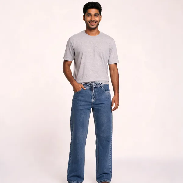 Blue_3/1_Cotton_Non_Stretchable_Straight_Fit_Jeans_For_Men