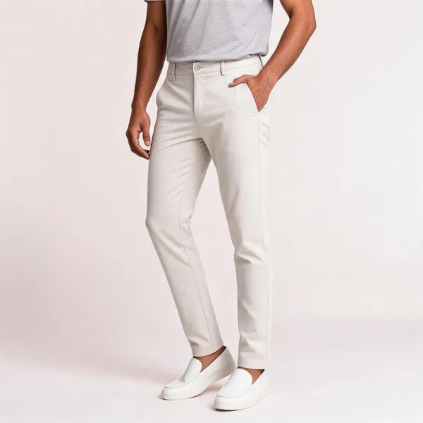 White_Barbie_Fabric_Slim_Fit_Trousers_For_Men