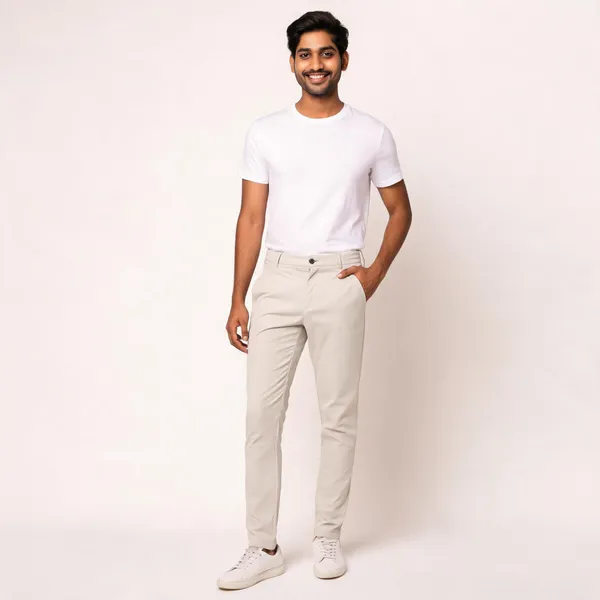 White_Barbie_Fabric_Slim_Fit_Trousers_For_Men
