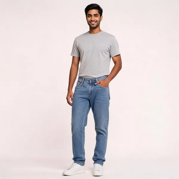 Blue_3/1_Cotton_Non_Stretchable_Straight_Fit_Jeans_For_Men