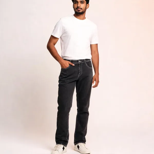 Black_3/1_Cotton_Non_Stretchable_Straight_Fit_Jeans_For_Men