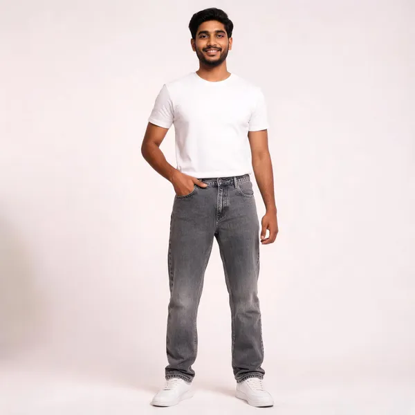 Grey_3/1_Cotton_Non_Stretchable_Straight_Fit_Jeans_For_Men