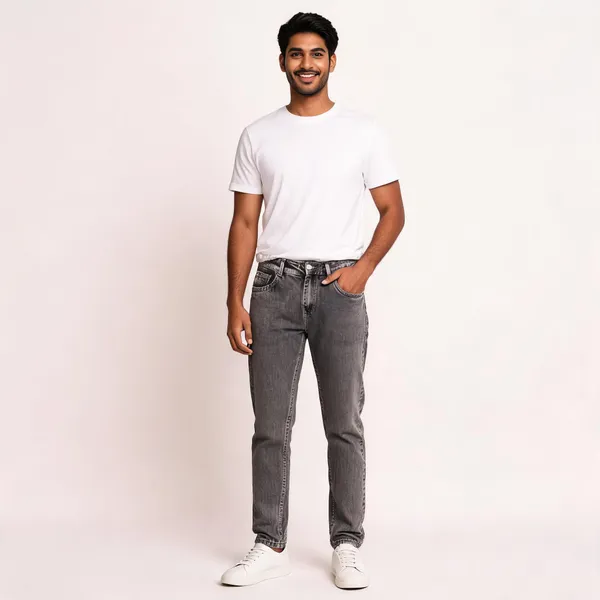 Grey_3/1_Cotton_Non_Stretchable_Straight_Fit_Jeans_For_Men