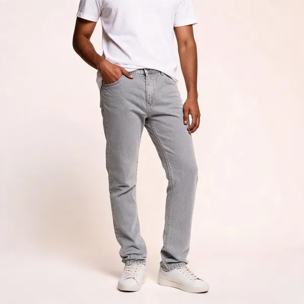 Grey_3/1_Cotton_Non_Stretchable_Straight_Fit_Jeans_For_Men