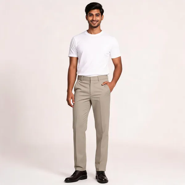 Beige_Polyester_Flat_Front_Formal_Trousers_For_Men