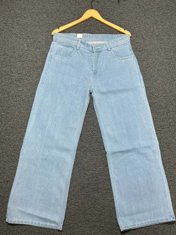 Light_Blue_3/1_Cotton_Non_Stretchable_Straight_Fit_Jeans_For_Men