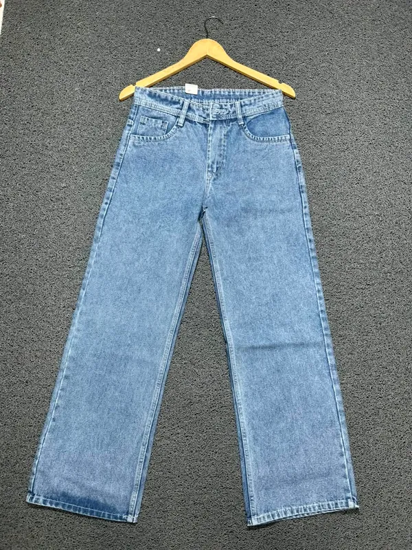 Light_Blue_3/1_Cotton_Non_Stretchable_Straight_Fit_Jeans_For_Men
