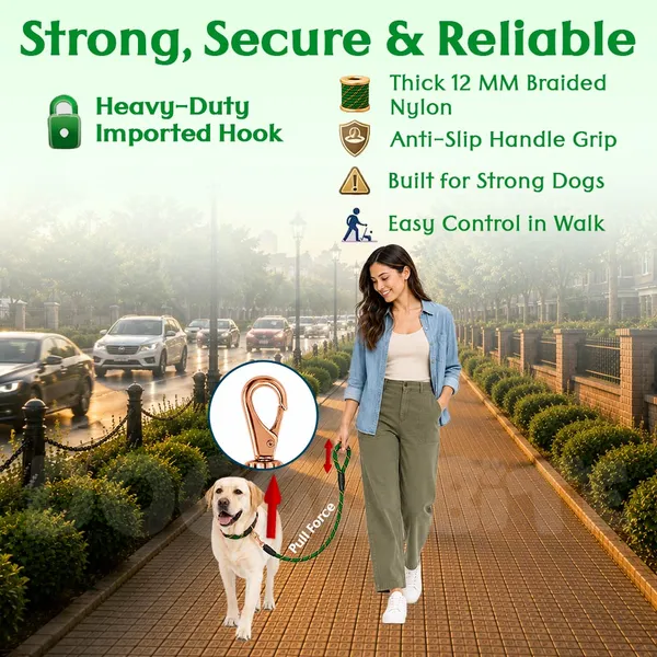 Doggo_Bite_Green_Nylon_Rope_Dog_Walking_Leash_With_Silicone_Cap_Pack_Of_2