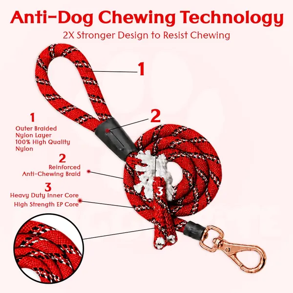 Doggo_Bite_Red_Nylon_Rope_Dog_Walking_Leash_With_Silicone_Cap_Pack_Of_2