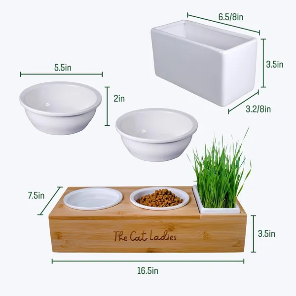 Doggo_Bite_Ceramic_Cat_Dish_Set_With_Cat_Grass