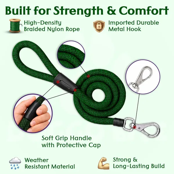 Doggo_Bite_Green_Nylon_Rope_Dog_Walking_Leash_With_Imported_Cap_Pack_Of_2