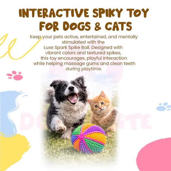 Doggo_Bite_Luxe_Spark_Spiked_Rubber_Ball_Dog_Toy_8.5_Cm