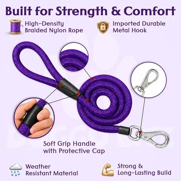 Doggo_Bite_Purple_Nylon_Rope_Dog_Walking_Leash_With_Imported_Cap_Pack_Of_2