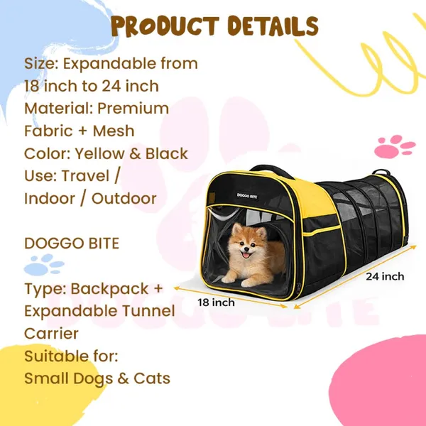 Doggo_Bite_Tunnelpod_Expandable_Travel_Carrier_For_Cats_And_Kittens