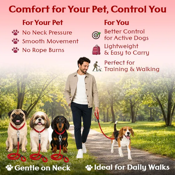 Doggo_Bite_Red_Nylon_Rope_Dog_Walking_Leash_With_Imported_Cap_