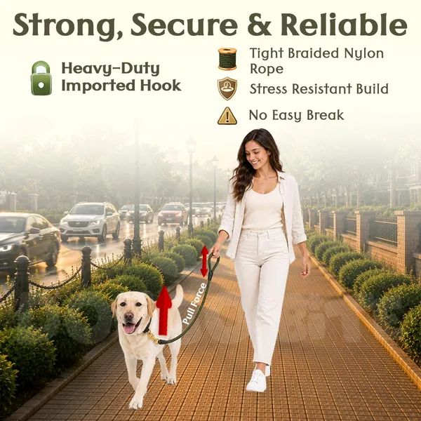 Doggo_Bite_Green_Nylon_Rope_Dog_Leash_Brass_Hook_5_Feet