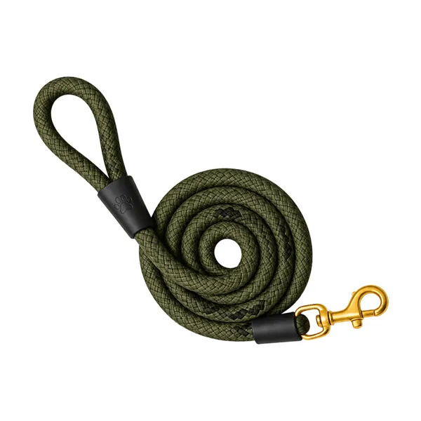 Doggo_Bite_Green_Nylon_Rope_Dog_Leash_Brass_Hook_5_Feet