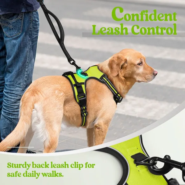 Doggo_Bite_Green_Reflective_Vest_Dog_Harness_With_Padded_Handle_And_Buckle