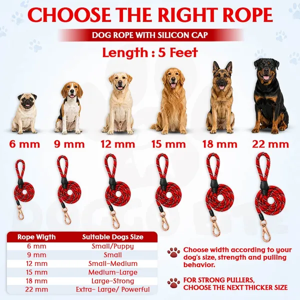 Doggo_Bite_Red_Nylon_Rope_Dog_Walking_Leash_With_Silicone_Cap