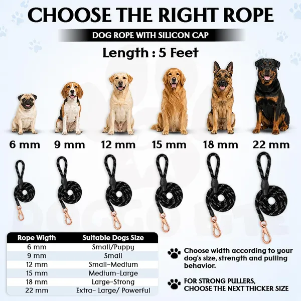Doggo_Bite_Black_Nylon_Rope_Dog_Walking_Leash_With_Silicone_Cap