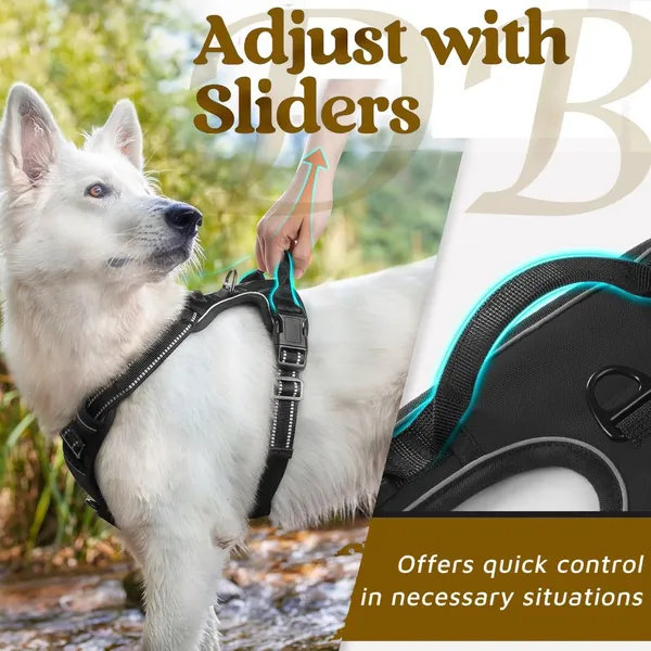 Doggo_Bite_Black_Reflective_Vest_Dog_Harness_And_Leash_Set