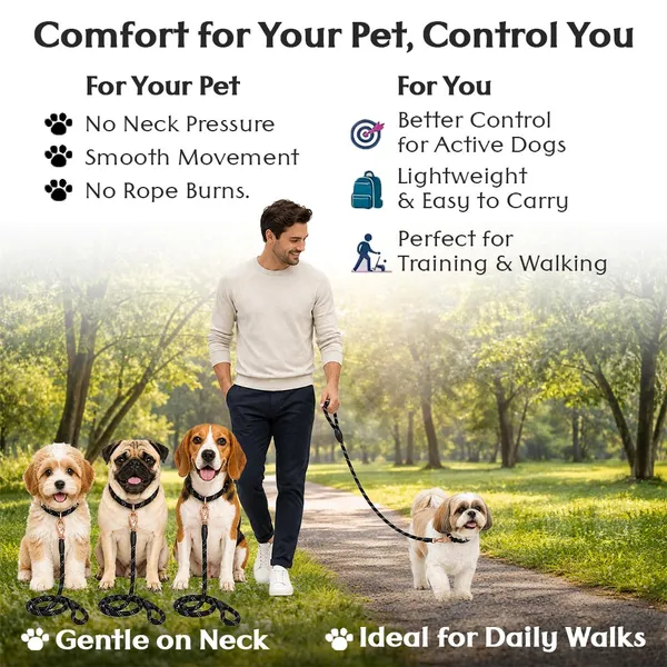 Doggo_Bite_Black_Nylon_Rope_Dog_Walking_Leash_With_Silicone_Cap_Pack_Of_2